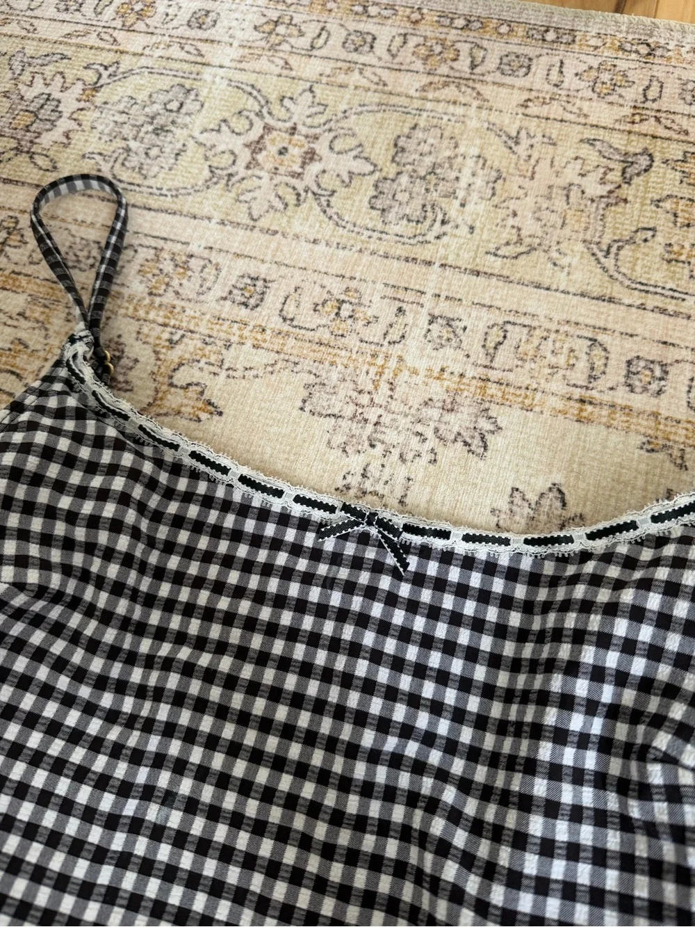 Frankie’s Bikinis Black & White Gingham One-Piece Swimsuit